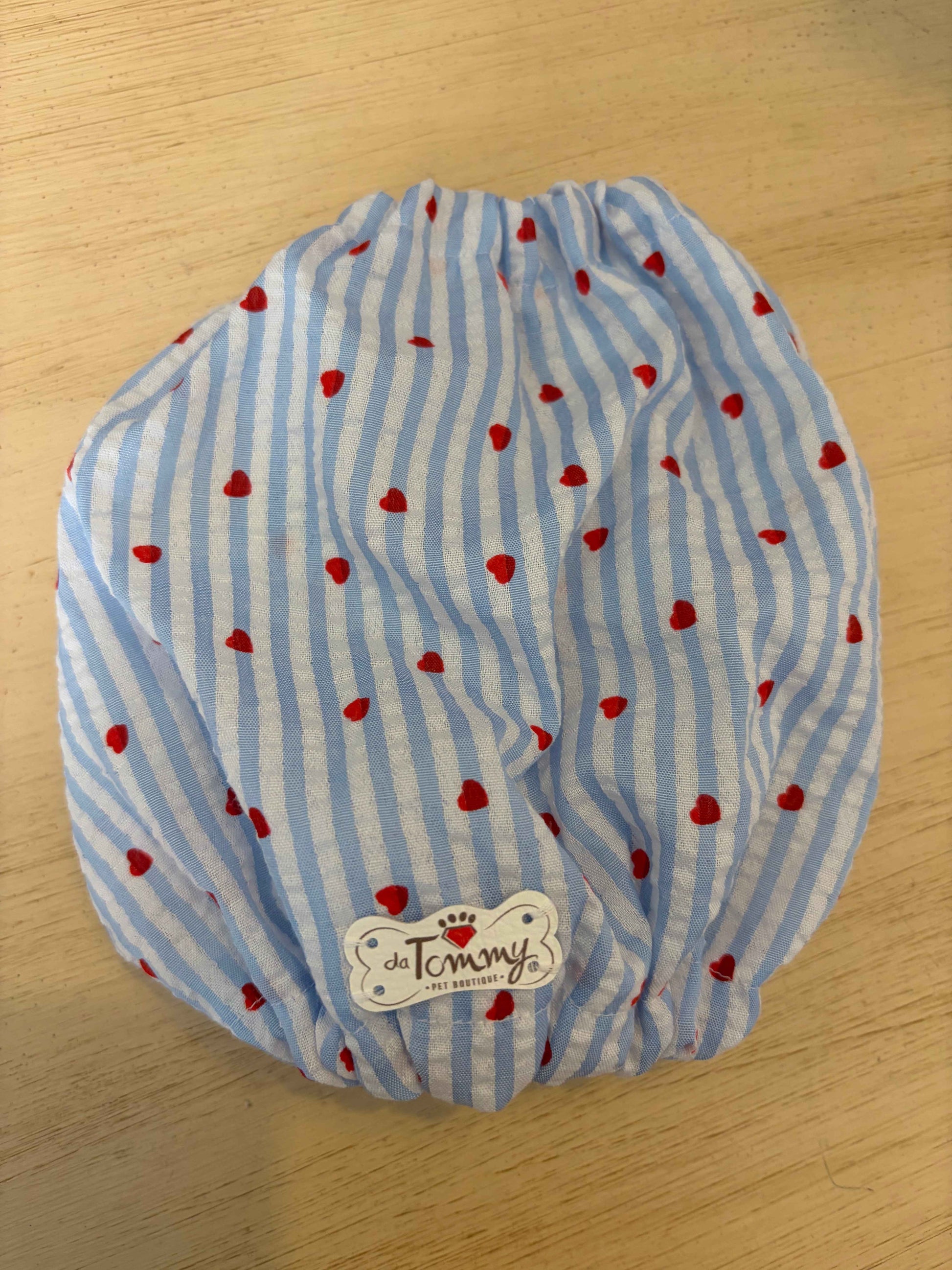 Paraorecchie Estivi in Cotone righe e cuori - Da Tommy Pet Boutique