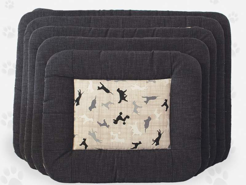 Tappeto Double Face "Dogs" Beige bordo Nero - Naso Nero