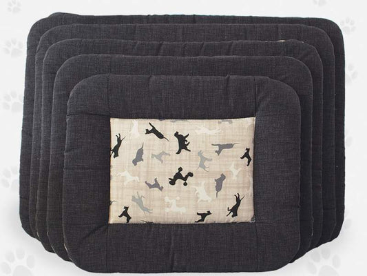 Tappeto Double Face "Dogs" Beige bordo Nero - Naso Nero
