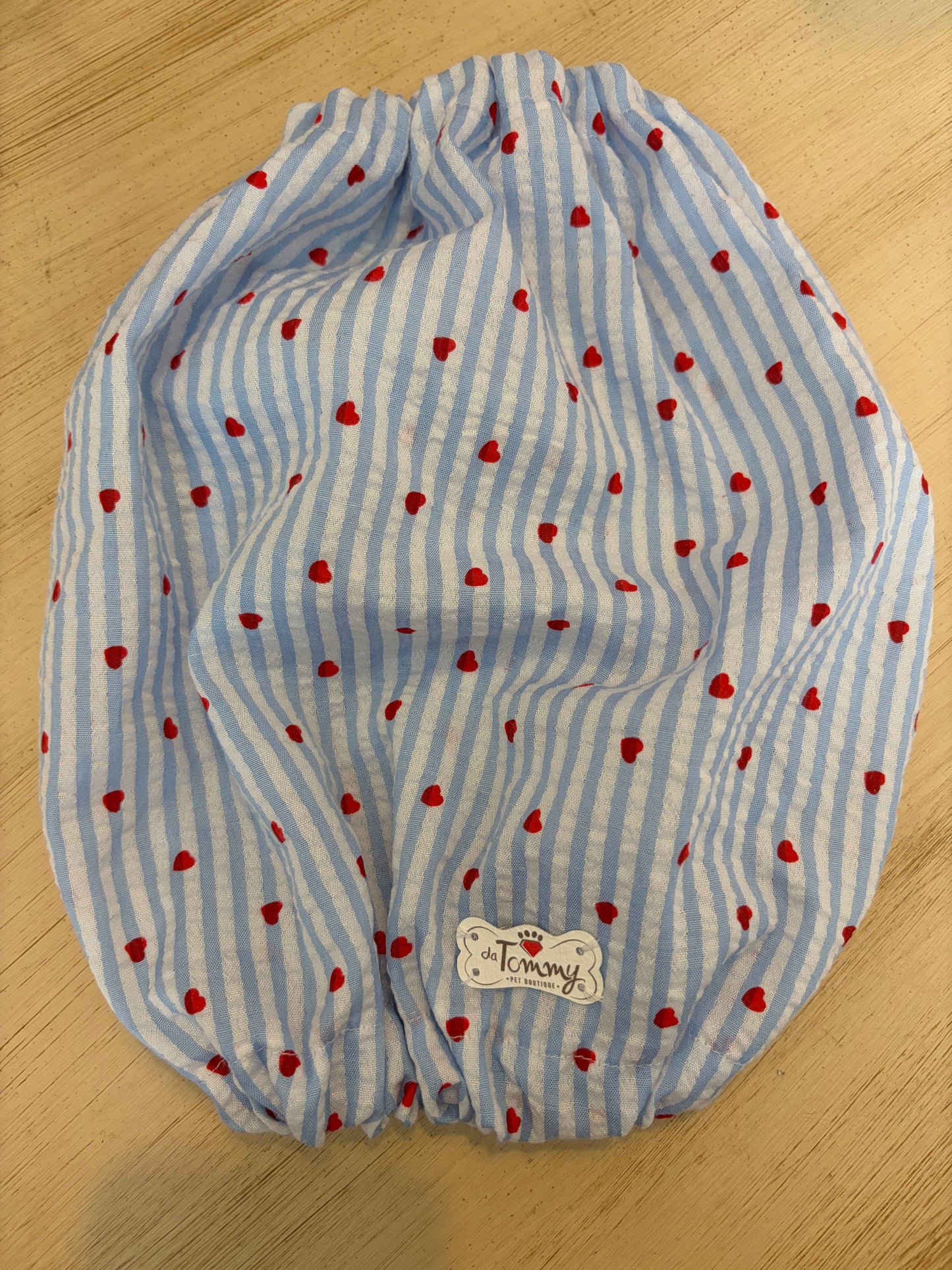 Paraorecchie Estivi in Cotone righe e cuori - Da Tommy Pet Boutique