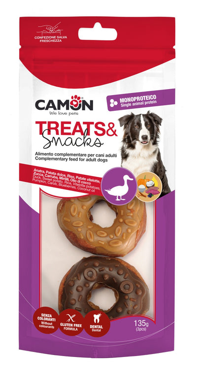 Snack "Waffle - Cookies - Donuts" con anatra e patata dolce - Camon