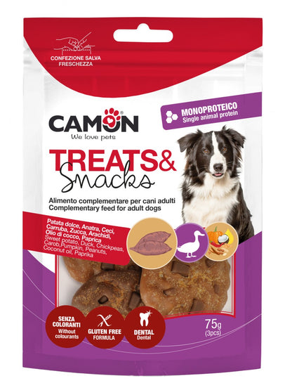 Snack "Waffle - Cookies - Donuts" con anatra e patata dolce - Camon