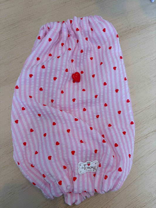 Paraorecchie Estivi in Cotone righe e cuori - Da Tommy Pet Boutique