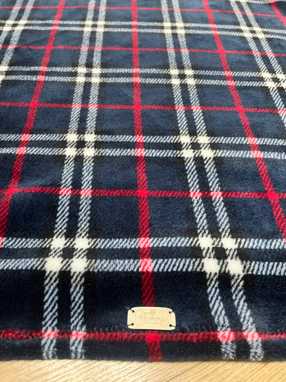 Copertina Super Soft in pile "tartan blu" -  Da Tommy Pet Boutique