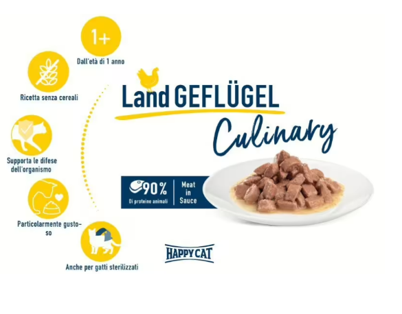 Buste Umido Gatto "Meat in Sauce Culinary" - Happy Cat