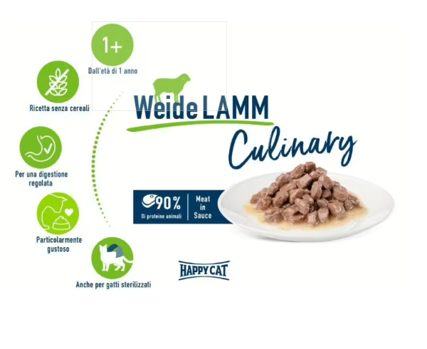 Buste Umido Gatto "Meat in Sauce Culinary" - Happy Cat
