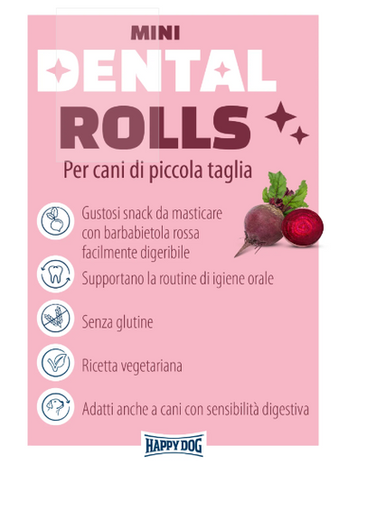 Snack "Dental Roll" con Barbabietola - Happy Dog