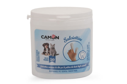 Salviette a dito per la pulizia di denti e orecchie del cane - Camon