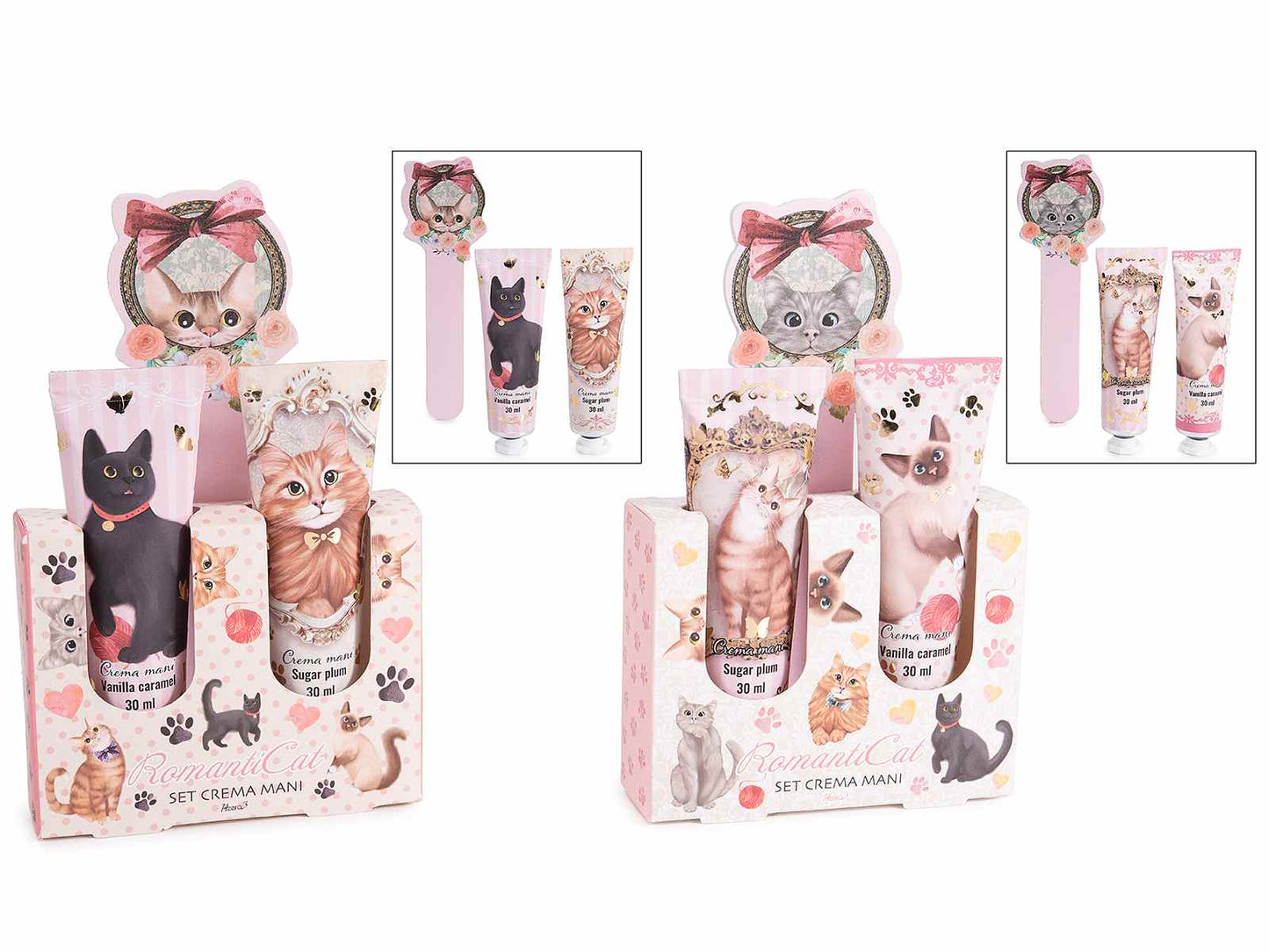 Confezione regalo con 2 creme mani e lima per unghie  soggetto Gatti - Da Tommy Pet Boutique
