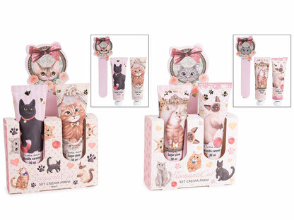 Confezione regalo con 2 creme mani e lima per unghie  soggetto Gatti - Da Tommy Pet Boutique