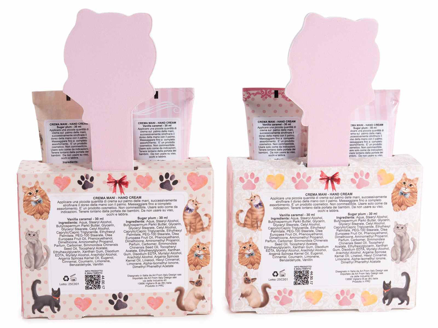 Confezione regalo con 2 creme mani e lima per unghie  soggetto Gatti - Da Tommy Pet Boutique