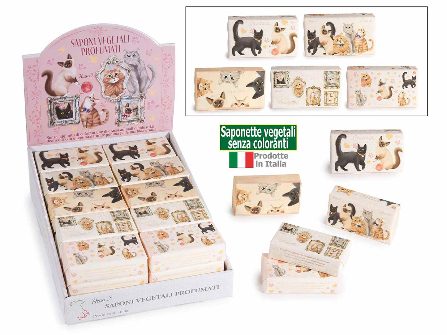 Saponetta vegetale profumata con stampa Gatti - Da Tommy Pet Boutique
